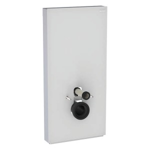 GE Monolith Sanitärmodul für Wand-WC 101cm, Glas weiß / Aluminium gebürstet