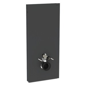 GE Monolith Sanitärmodul für Wand-WC 114cm, Glas schwarz /schwarz Alu. gebü.