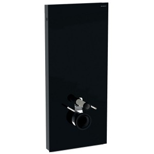 GE Monolith Sanitärmodul für Wand-WC 114cm Glas schwarz, Alu. schwarzchrom