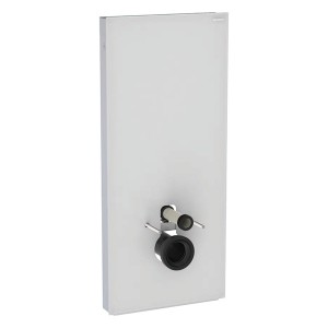GE Monolith Sanitärmodul für Wand-WC 114cm, Glas weiß / Aluminium gebürstet