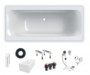 Geberit Tawa (iCon) 1700x750mm Badewanne Mittelablauf weiß 554133011