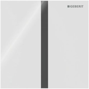 Geberit Typ 40 UR-Strg. m. elektron. Sp-Ausl. Netz.-Betr., Square, Glas, weiß