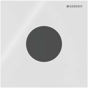Geberit Typ 40 UR-Strg. m. elektron. Sp-Ausl. Netz.-Betr., Round, Glas, weiß