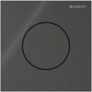 Geberit Typ 40 UR-Strg. mit pneum. Sp-Ausl. Round, Glas schwarz