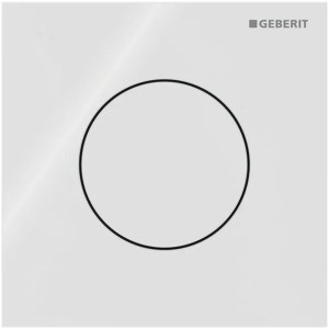 Geberit Typ 40 UR-Strg. mit pneum. Sp-Ausl. Round, Glas, weiß