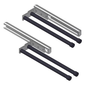 Giese Handtuchhalter doppelt ausziehbar schwarz matt L:300 mm