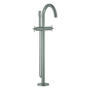 GROHE 2-Griff-Wannenbatt. Atrio 25272 FMS Bodenmontage Kreuz-Griff supersteel