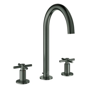 GROHE 3-Loch-WT-Batterie Atrio 20643 Rohrauslauf Kreuz-Gr. hard graphite geb.