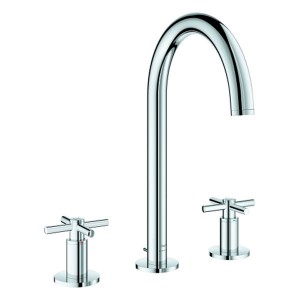 GROHE 3-Loch-WT-Batterie Atrio 20643 Rohrauslauf Kreuz-Griff chrom
