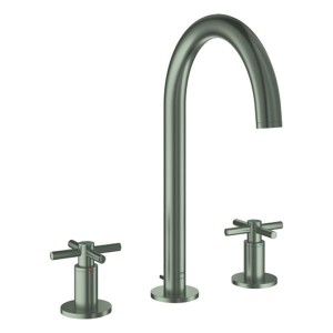 GROHE 3-Loch-WT-Batterie Atrio 20643 Rohrauslauf Kreuz-Griff satin steel