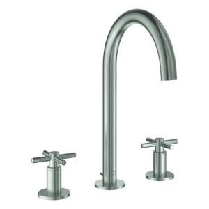 GROHE 3-Loch-WT-Batterie Atrio 20643 Rohrauslauf Kreuz-Griff supersteel