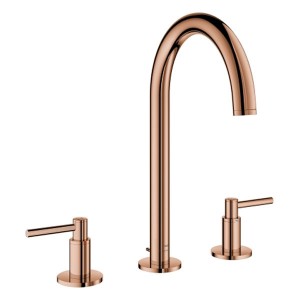 GROHE 3-Loch-WT-Batterie Atrio 20649 Rohrauslauf Hebelgriff warm sunset