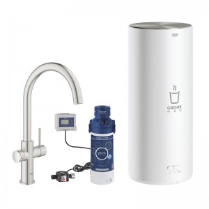 GROHE Armatur und Boiler Red Duo 30079 L-Size C-Auslauf supersteel