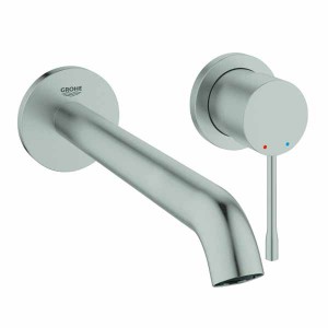 GROHE 2-Loch-WT-Wandbatterie Essence 29193_1 FMS Ausladung 230mm supersteel
