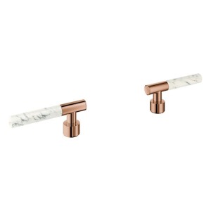 GROHE Hebelgriffe Atrio Private C. 48458 White Attica Caesarstone warm sunset