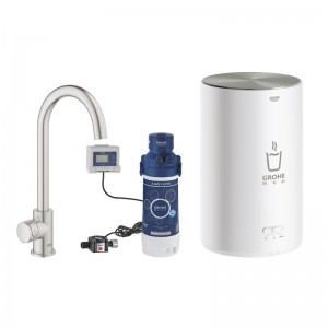 GROHE Standventil und Boiler Red Mono 30085 M-Size C-Auslauf supersteel2