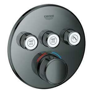 GROHE Thermostat Grohtherm SmartControl 29121 FMS rund 3 ASV hard graphite