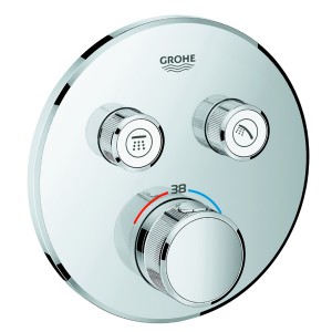 GROHE Thermostat Grohtherm SmartControl 29119 rund FMS 2 Absperrventile chrom