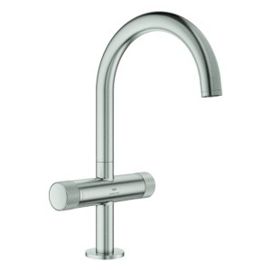 GROHE WT-Einlochbatt. Atrio Private C. 21138 L-Size Knopfbetätigung supersteel