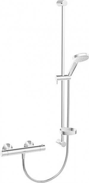 Hansa Brause-Thermostat-Batterie mit Wandstangenset,Hansaunita 4813 verchromt