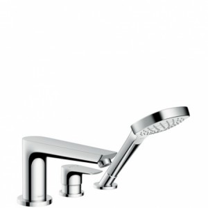 Hansgrohe 3-Loch Wannenmischer Talis E F-Set chrom Wannenrandmontage