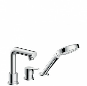 Hansgrohe 3-Loch Wannenmischer Talis S F-Set chrom Wannenrandmontage
