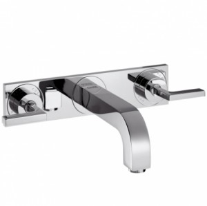 Hansgrohe 3-Loch Waschtischarm.Axor Citterio Wand F-Set lang chrom m.Platte u.Hebelgr