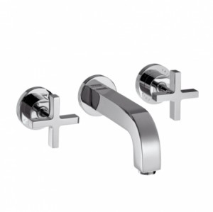 Hansgrohe 3-Loch Waschtischarm.Axor Citterio Wand Fertigset kurz chrom m.Kreuzgriffen