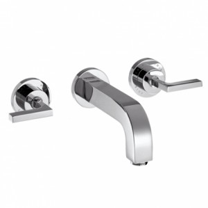 Hansgrohe 3-Loch Waschtischarm.Axor Citterio Wand Fertigset langchrom m.Hebelgriffen