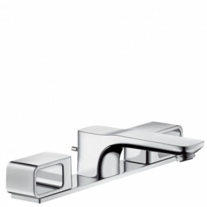 Hansgrohe 3-Loch Waschtischarmatur 50 Axor Urquiola Standmodell chrom mit Platte