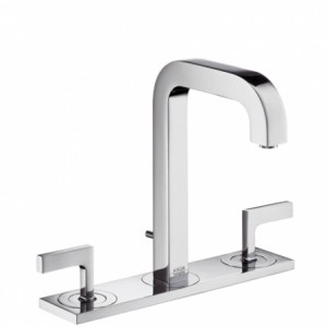 Hansgrohe 3-Loch Waschtischarmatur Axor Citterio chrom m.Platte u.Hebelgriffen