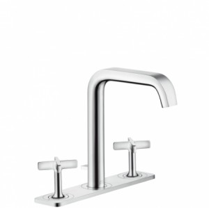 Hansgrohe 3-Loch Waschtischarmatur Axor Citterio E Standmodell chrom mit Platte