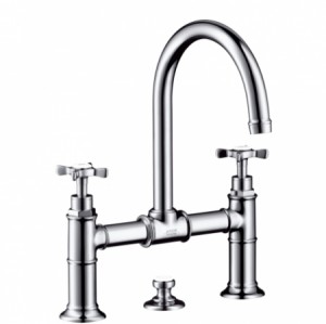 Hansgrohe 3-Loch Waschtischarmatur Brücke Axor Montreux Standmodell chrom