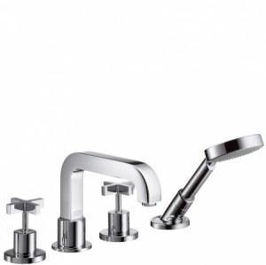 Hansgrohe 4-L.Wannenarmatur Axor Citterio F-Set f.Wannenrand chrom m.Kreuzgriff