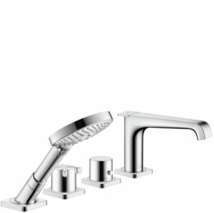 Hansgrohe 4-Loch Wannenarmatur Axor Citterio E chrom Fliesenrand mit Thermostat