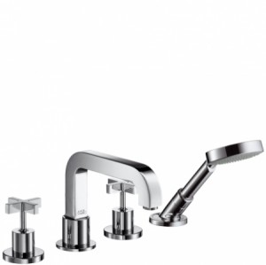 Hansgrohe 4-Loch Wannenarmatur Axor Citterio F-Set f.Fliesenrand chrom mit Kreuzgriff