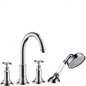 Hansgrohe 4-Loch Wannenarmatur Axor Montreux F-Set f.Wannenrand chrom m.Kreuzgriffen