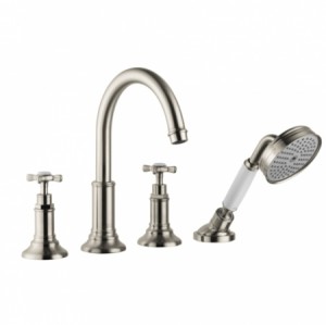 Hansgrohe AXOR Montreux 4-Loch Armatur für Fliesenrandmontage, nickel gebürstet 16544820