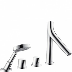 Hansgrohe 4-Loch Wannenarmatur Axor Starck Organic F-Set f.Wannenrand chrom