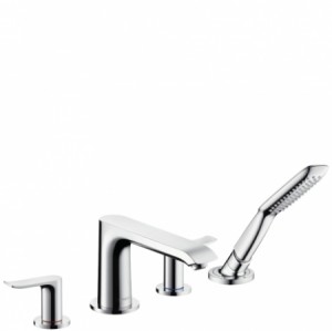 Hansgrohe 4-Loch Wannenarmatur Metris F-Set chrom Wannenrandmontage