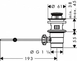 Hansgrohe Ablaufventil Kunststoff mit Edelstahl Blende