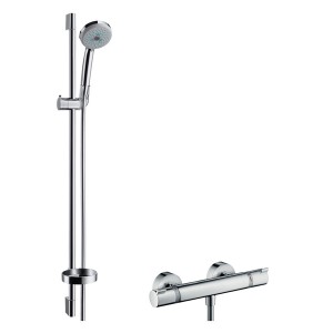 Hansgrohe Brausenkombi Croma 100 Multi/Ecostat Comfort und Brausenstange Unica'C 900mm