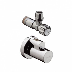 Hansgrohe Eckventil mit Schuber Abgang G 3/8, nickel gebürstet 13954820