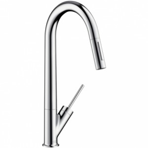 Hansgrohe Spültischmischer Axor Starck edelstahl-optik mit Ausziehbrause