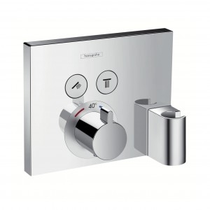 Hansgrohe Thermostat, Unterputz, ShowerSelect, 2 Verbraucher, chrom, mit Schlauchanschluss und Brausehalter
