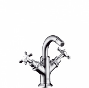 Hansgrohe AXOR Montreux Zweigriff-Bidetarmatur mit Ablaufgarnitur, nickel gebürstet 16520820