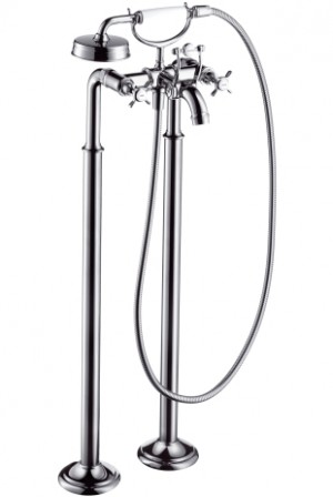 Hansgrohe Zweigriff Wannenarmatur AXOR Montreux Fertigset chrom zur Bodenmontage