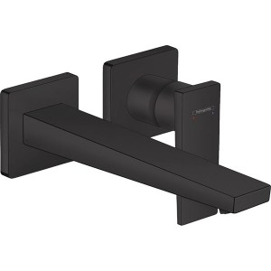 Hansgrohe 2-Loch Waschtischarmatur Unterputz Metropol F-Set mattschwarz langer Ausl.
