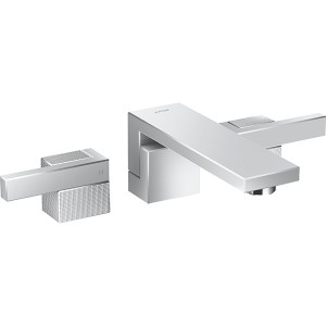 Hansgrohe 3-Loch Waschtischarmatur Axor Edge F-Set Wandmontage Diamantschliff chrom