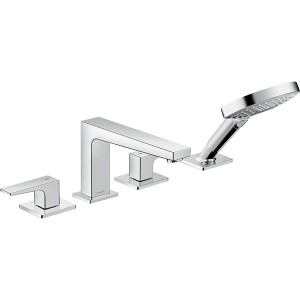 Hansgrohe 4-Loch Wannenarmatur Metropol F-Set chrom Wannenrandmontage